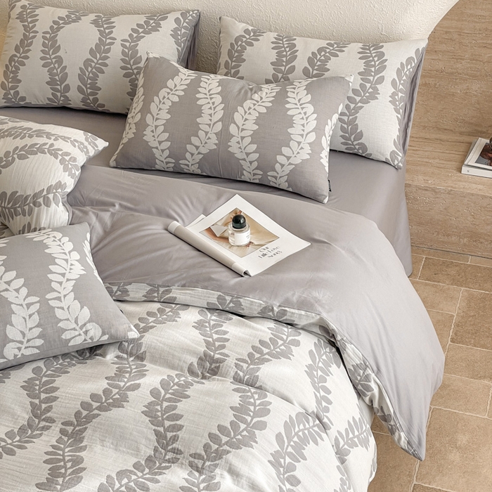 91家纺网 家纺一手货源 找家纺 宜代光年 2025新款全棉色织水洗棉大提花四件套（第一批）枝繁叶茂