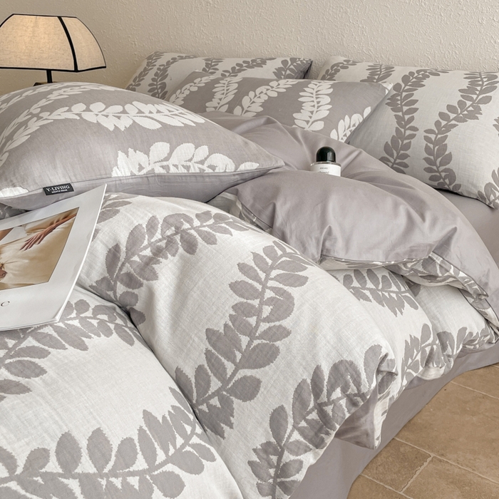 91家纺网 家纺一手货源 找家纺 宜代光年 2025新款全棉色织水洗棉大提花四件套（第一批）枝繁叶茂