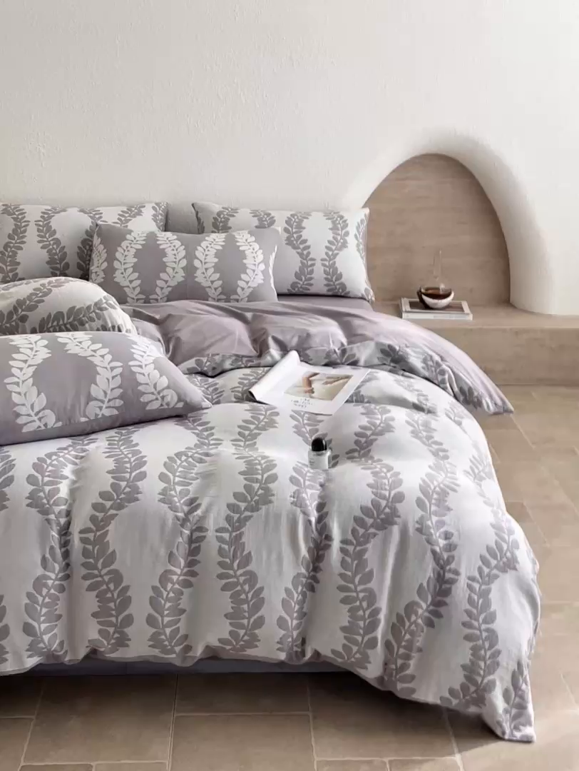 91家纺网 家纺一手货源 找家纺 宜代光年 2025新款全棉色织水洗棉大提花四件套（第一批）枝繁叶茂