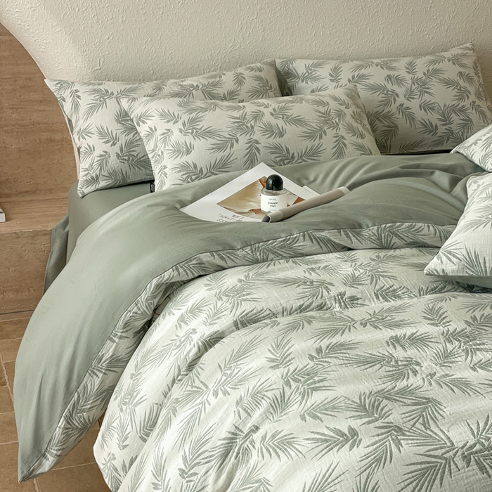 91家纺网 家纺一手货源 找家纺 宜代光年 2025新款全棉色织水洗棉大提花四件套（第一批）居有竹