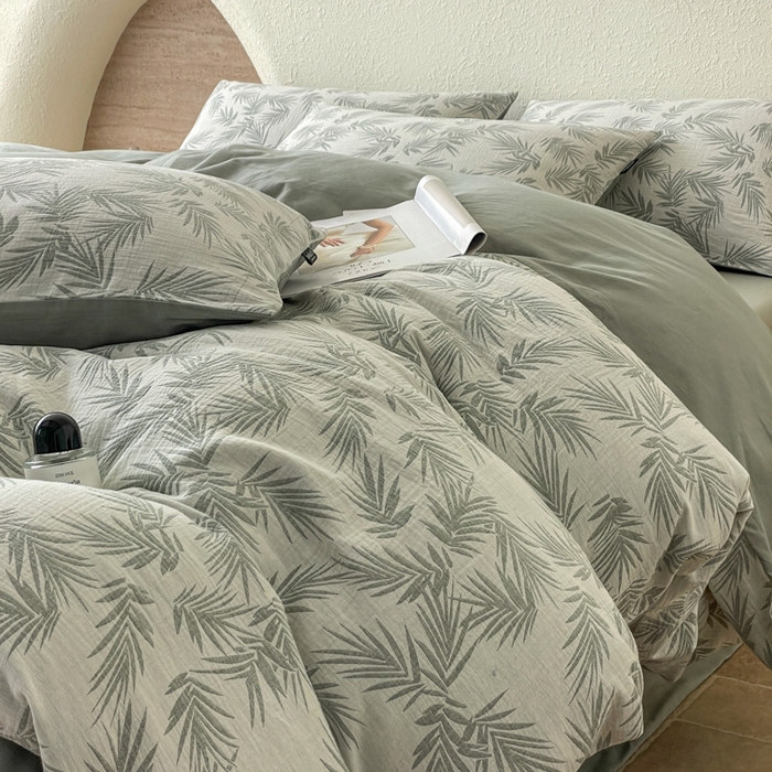 91家纺网 家纺一手货源 找家纺 宜代光年 2025新款全棉色织水洗棉大提花四件套（第一批）居有竹