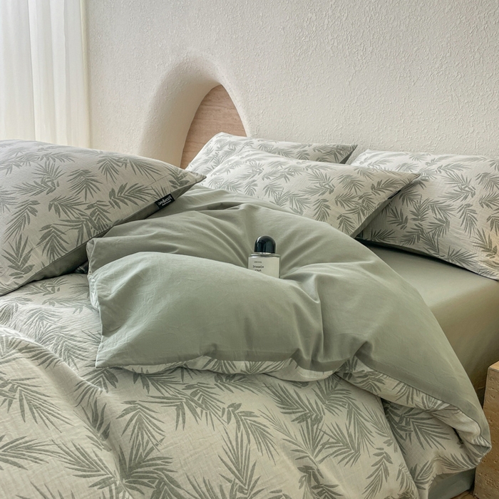 91家纺网 家纺一手货源 找家纺 宜代光年 2025新款全棉色织水洗棉大提花四件套（第一批）居有竹