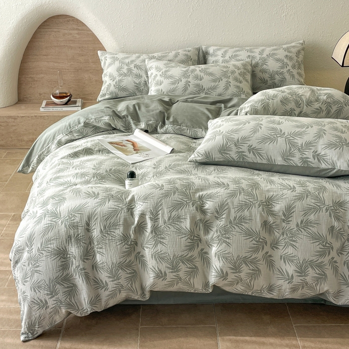 91家纺网 家纺一手货源 找家纺 宜代光年 2025新款全棉色织水洗棉大提花四件套（第一批）居有竹