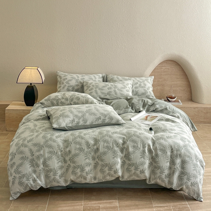 91家纺网 家纺一手货源 找家纺 宜代光年 2025新款全棉色织水洗棉大提花四件套（第一批）居有竹