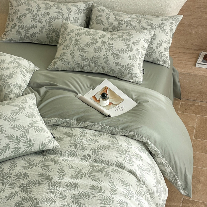 91家纺网 家纺一手货源 找家纺 宜代光年 2025新款全棉色织水洗棉大提花四件套（第一批）居有竹