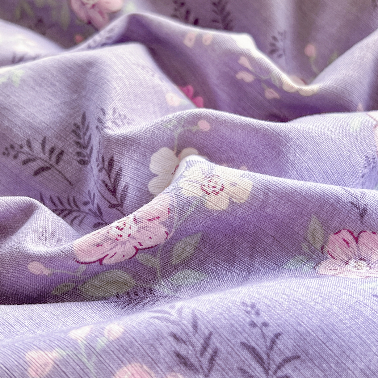 91家纺网 家纺一手货源 找家纺 赫然家纺 2026新款云感皱皱双层纱法式镂空全棉花边款单被套 贝拉花园