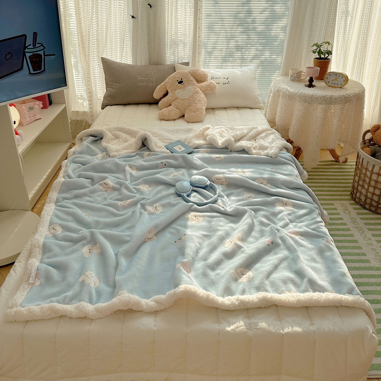 91家纺网 家纺一手货源 找家纺 （总）美乐迪  2025新款牛奶绒羊羔绒毛毯