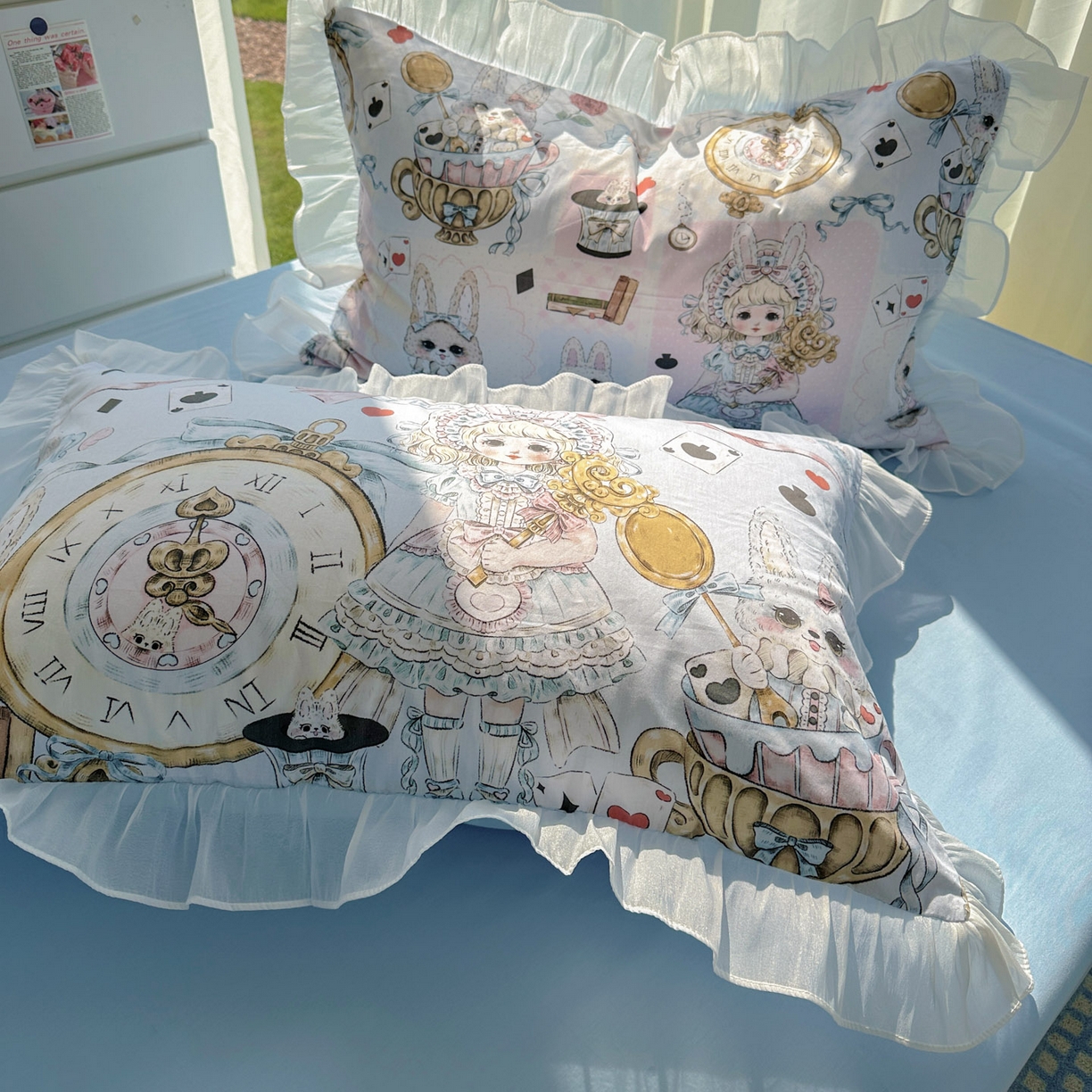 91家纺网 家纺一手货源 找家纺 希诺家居 2025新款洛丽塔风花边全棉纯棉四件套 爱丽丝