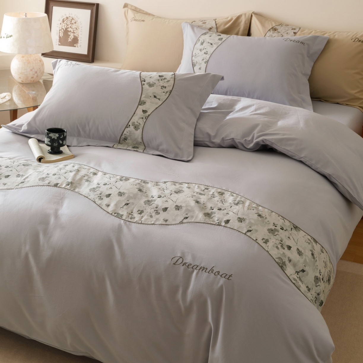 91家纺网 家纺一手货源 找家纺 （总）艾莱家纺 2025新款A类新疆长绒棉纯棉加厚柔顺磨毛四件套-花语