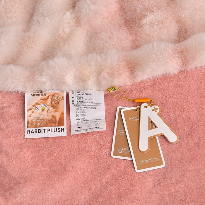 91家纺网 家纺一手货源 找家纺 同田家纺 2023直播热款牛奶绒兔毛四件套兔兔绒牛奶绒四件套 七彩粉-牛奶绒泡泡印花粉