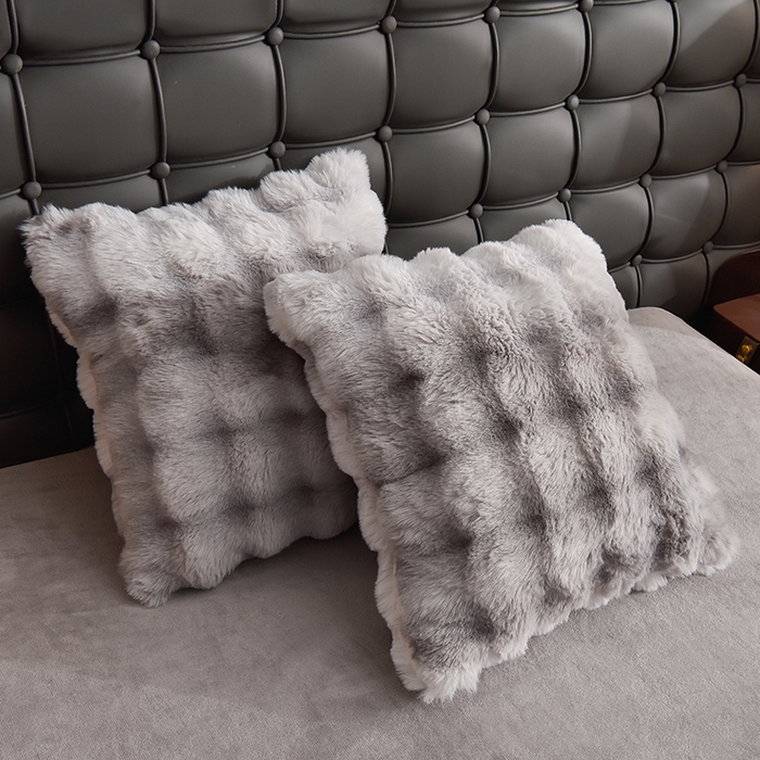 91家纺网 家纺一手货源 找家纺 同田家纺 2023直播热款牛奶绒兔毛四件套兔兔绒牛奶绒四件套 七彩灰-牛奶绒泡泡印花灰