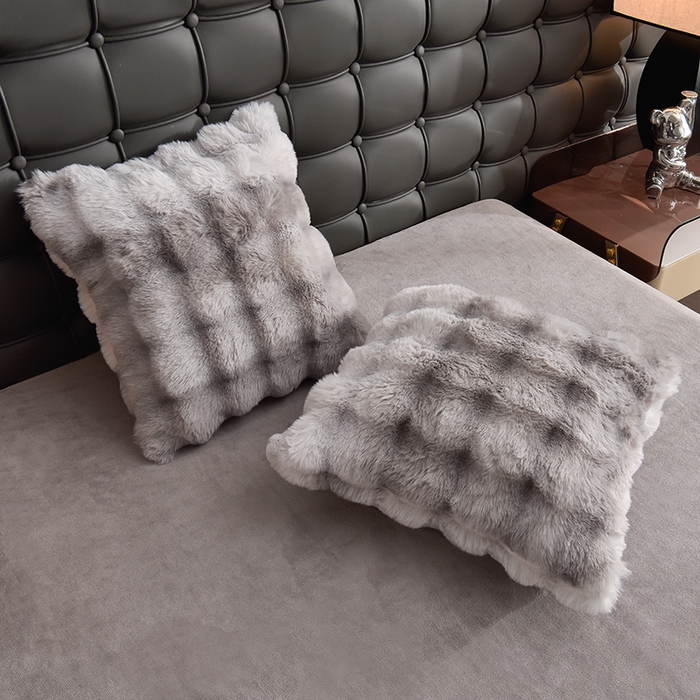 91家纺网 家纺一手货源 找家纺 同田家纺 2023直播热款牛奶绒兔毛四件套兔兔绒牛奶绒四件套 七彩灰-牛奶绒泡泡印花灰