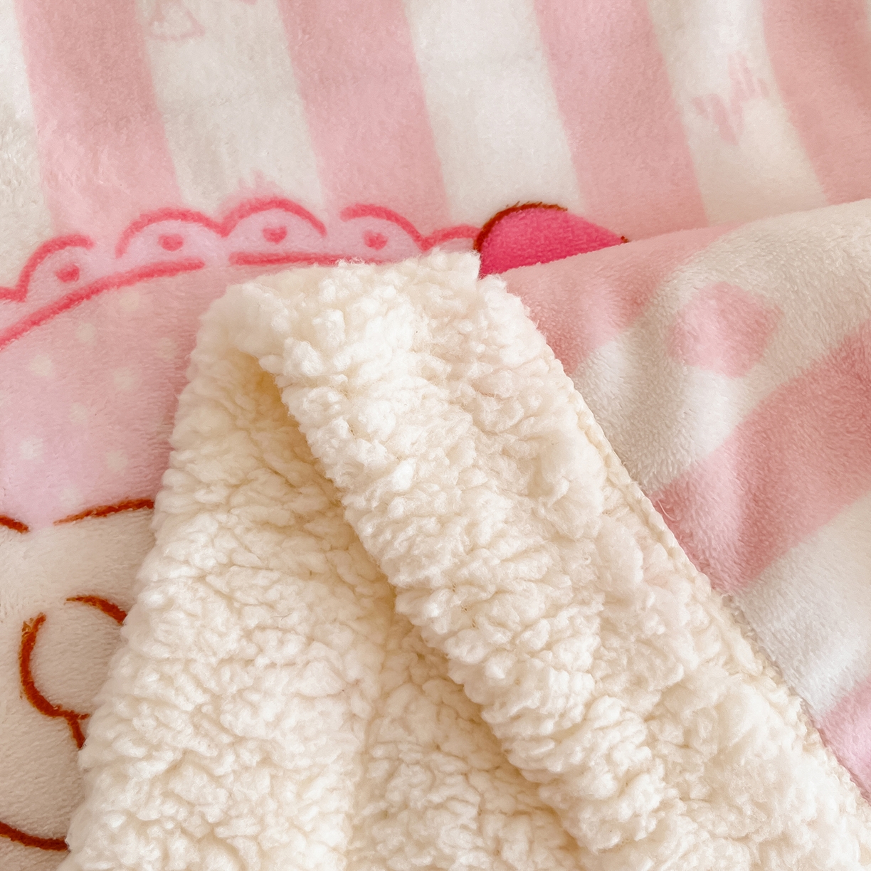 91家纺网 家纺一手货源 找家纺 金爱家 2025新款A类三丽鸥正版授权少女可爱卡通加厚牛奶绒羊羔绒毛毯多功能四季毛毯毯子 绒毛毯-MT三丽鸥粉条美乐蒂