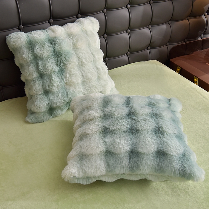 91家纺网 家纺一手货源 找家纺 同田家纺 2023直播热款牛奶绒兔毛四件套兔兔绒牛奶绒四件套七彩绿-牛奶绒泡泡印花绿