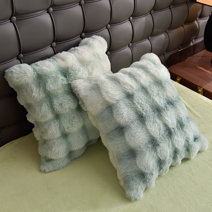 91家纺网 家纺一手货源 找家纺 同田家纺 2023直播热款牛奶绒兔毛四件套兔兔绒牛奶绒四件套七彩绿-牛奶绒泡泡印花绿