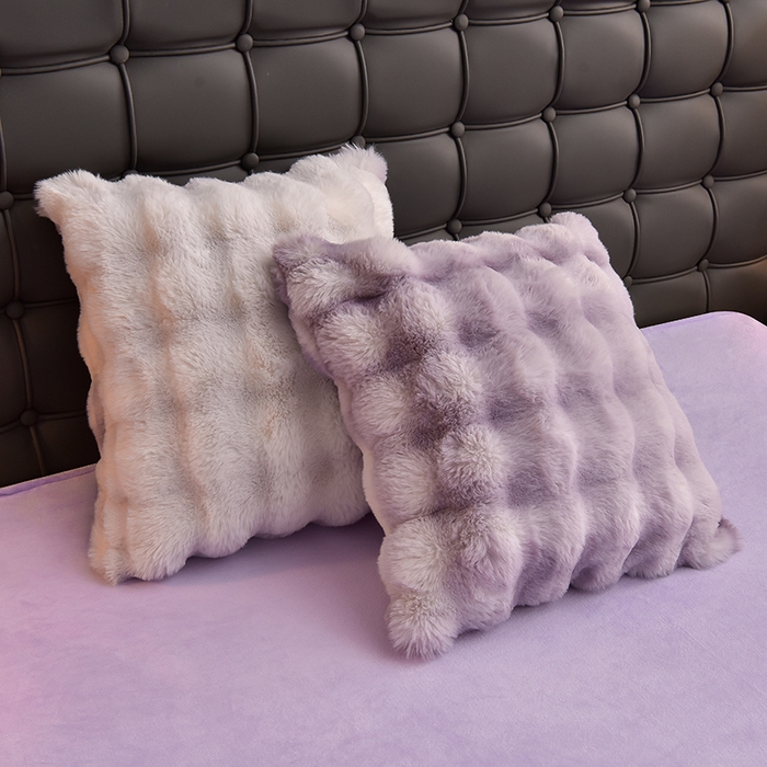 91家纺网 家纺一手货源 找家纺 同田家纺 2023直播热款牛奶绒兔毛四件套兔兔绒牛奶绒四件套七彩紫-牛奶绒泡泡印花紫