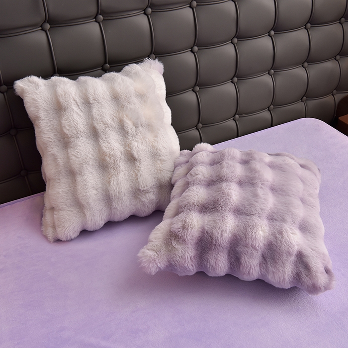 91家纺网 家纺一手货源 找家纺 同田家纺 2023直播热款牛奶绒兔毛四件套兔兔绒牛奶绒四件套七彩紫-牛奶绒泡泡印花紫