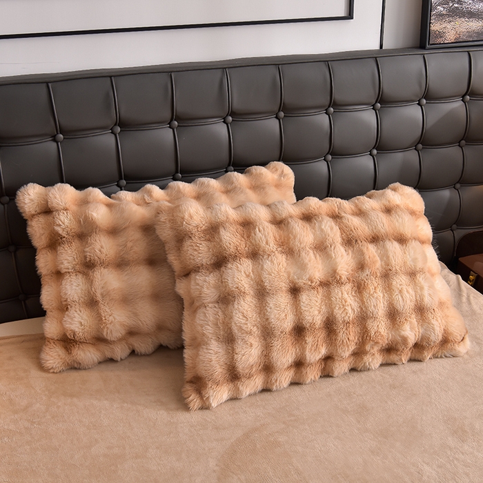 91家纺网 家纺一手货源 找家纺 同田家纺 2023直播热款牛奶绒兔毛四件套兔兔绒牛奶绒四件套 七彩咖-牛奶绒泡泡印花咖