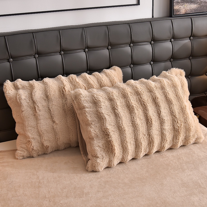 91家纺网 家纺一手货源 找家纺 同田家纺 2023直播热款牛奶绒兔毛四件套兔兔绒牛奶绒四件套 轻奢咖-牛奶绒泡泡纯咖