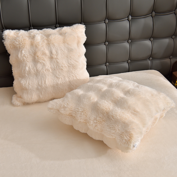 91家纺网 家纺一手货源 找家纺 同田家纺 2023直播热款牛奶绒兔毛四件套兔兔绒牛奶绒四件套轻奢白-牛奶绒泡泡纯白