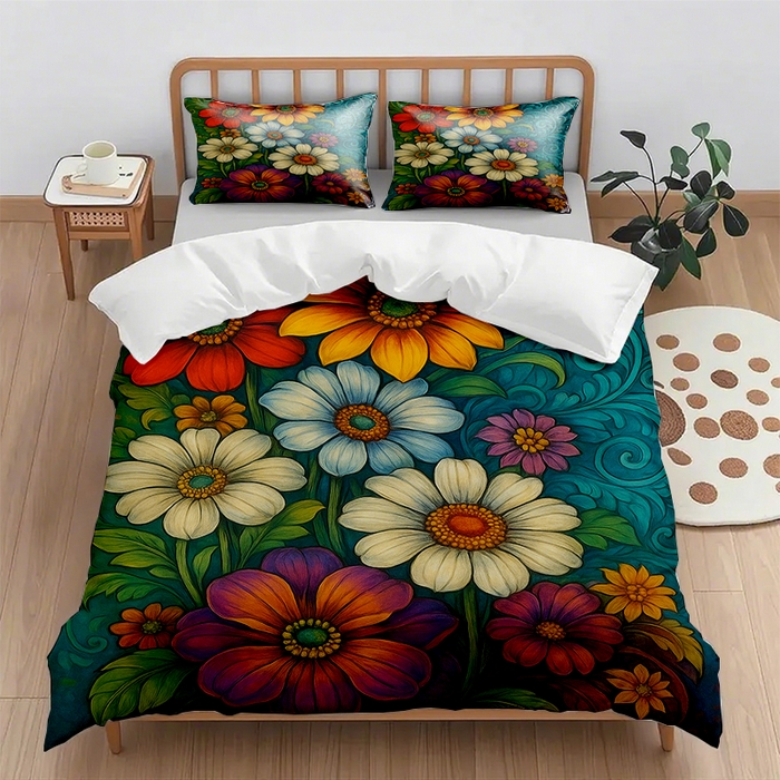 91家纺网 家纺一手货源 找家纺 （总1）轩贝雅 2025新款跨境Pod工厂数码印花被套套装（被套+枕套）第六批