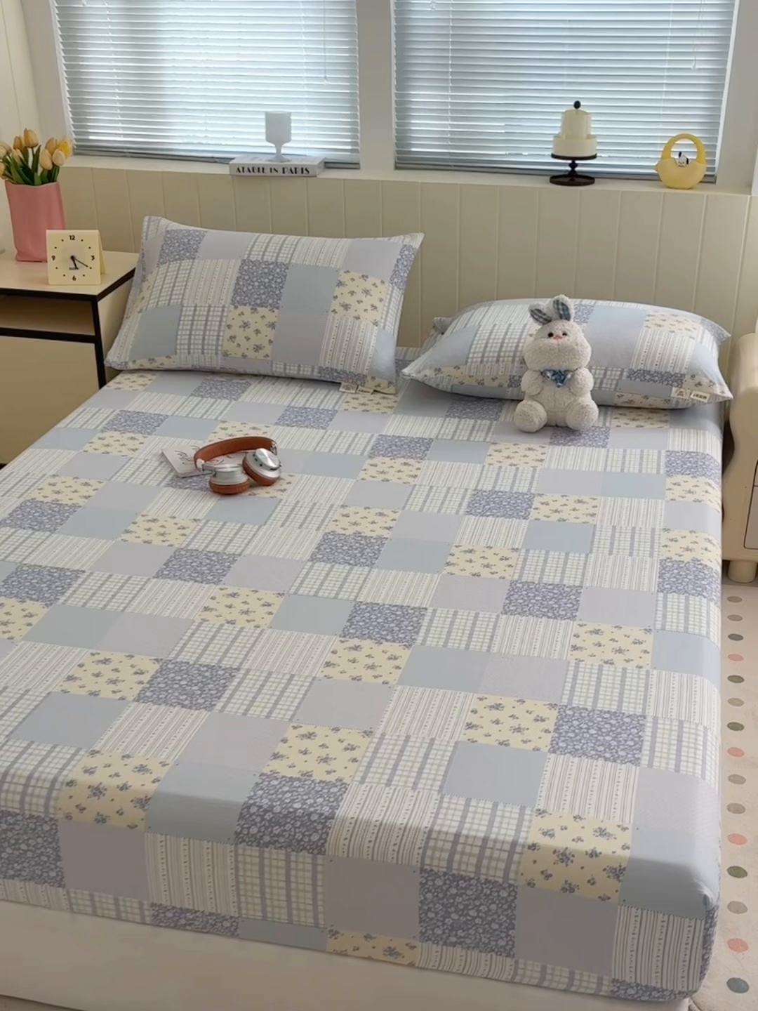 91家纺网 家纺一手货源 找家纺 （总）青泽家纺 2025新款双层皱皱纱印花床笠单品床笠单件单床笠