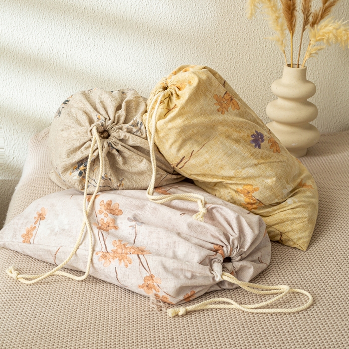 91家纺网 家纺一手货源 找家纺 （总）七里香 2025秋冬新品A类加厚高克重原麻复古风亚麻皱皱纱印花四件套