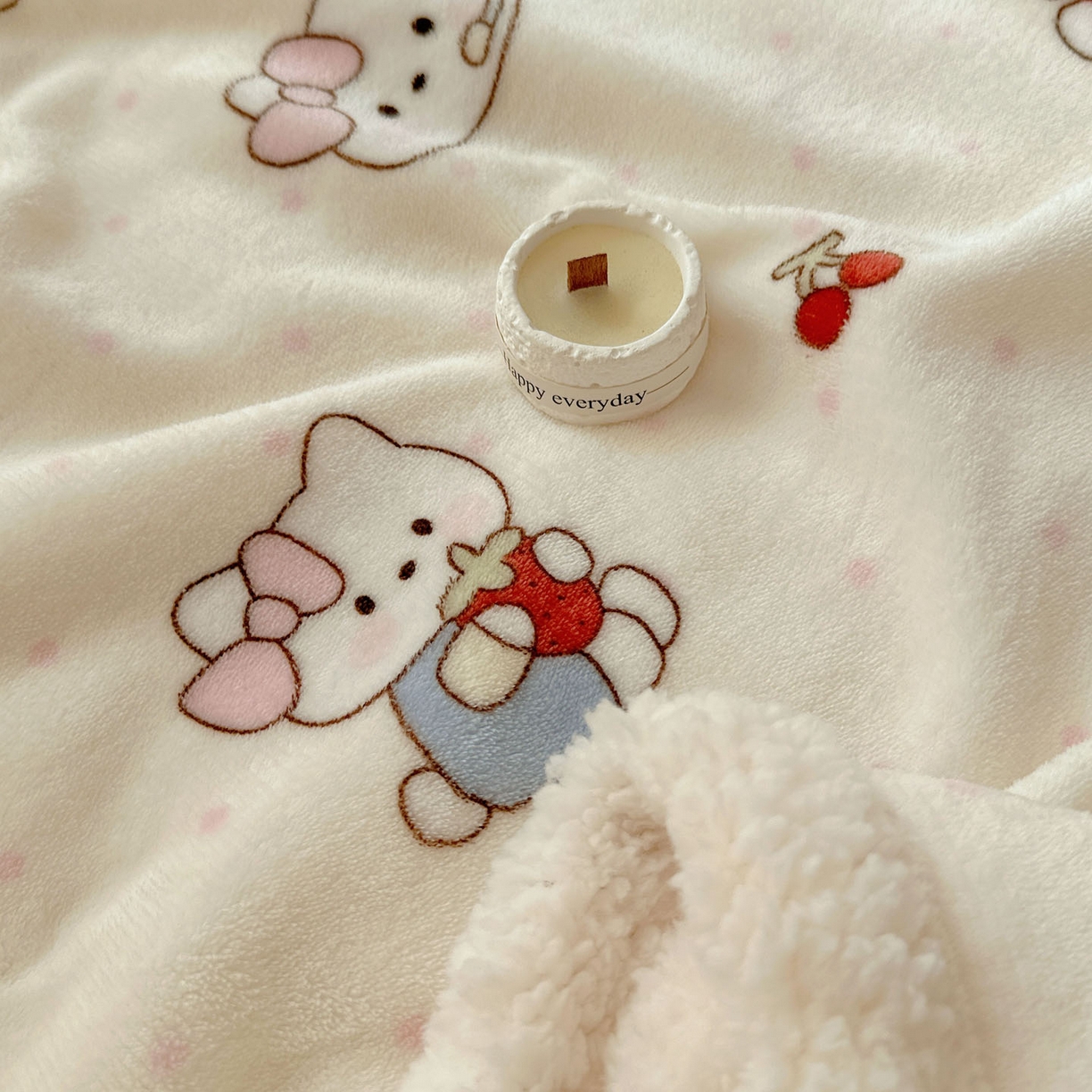 91家纺网 家纺一手货源 找家纺 美乐迪  2025新款牛奶绒羊羔绒毛毯 小猫的家