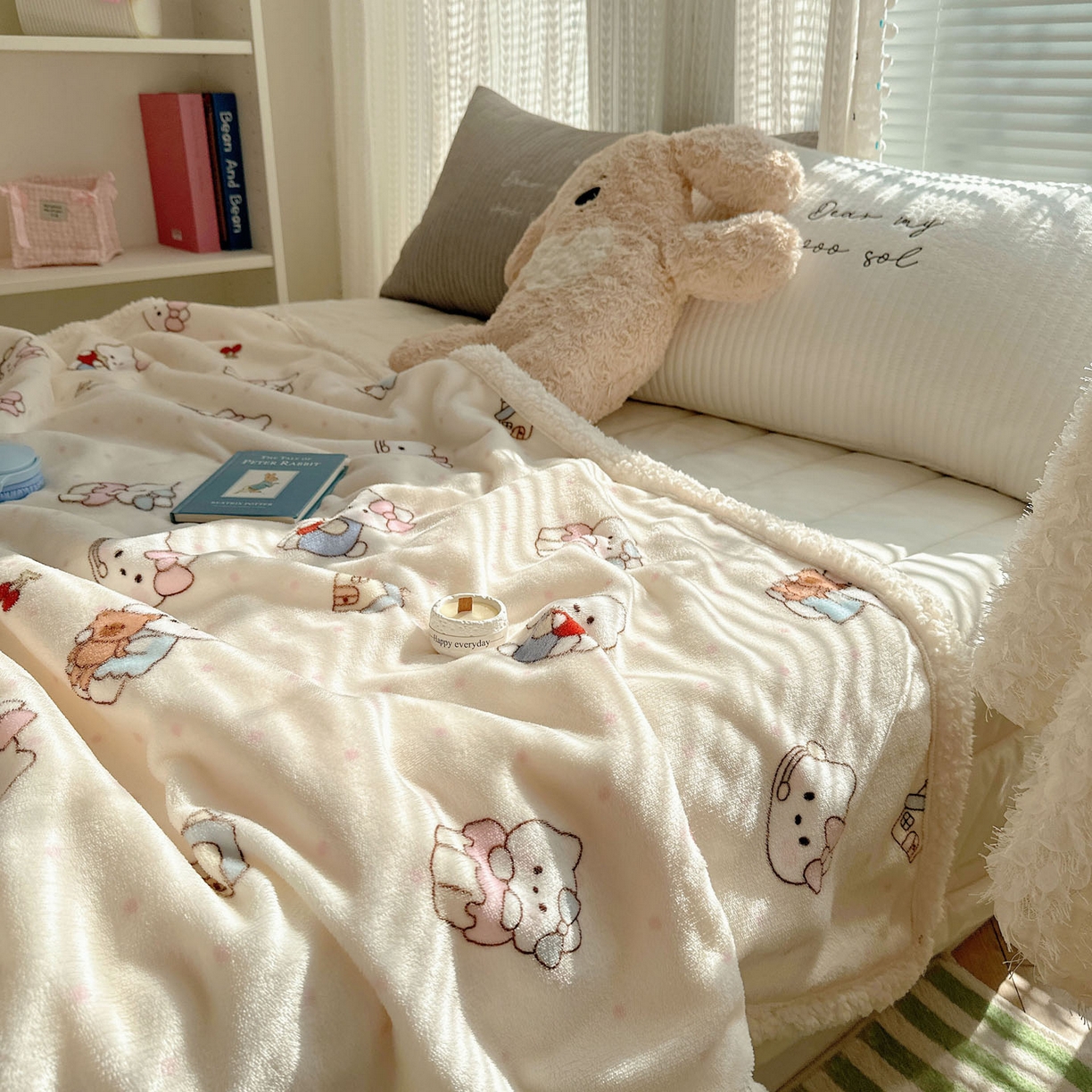 91家纺网 家纺一手货源 找家纺 美乐迪  2025新款牛奶绒羊羔绒毛毯 小猫的家