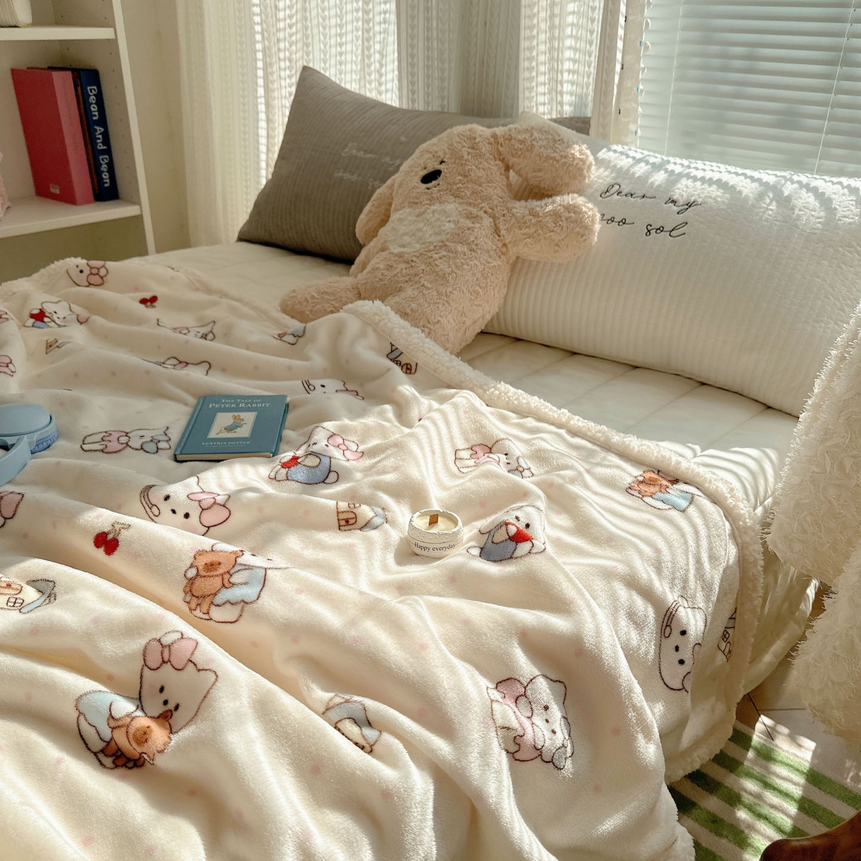 91家纺网 家纺一手货源 找家纺 美乐迪  2025新款牛奶绒羊羔绒毛毯 小猫的家