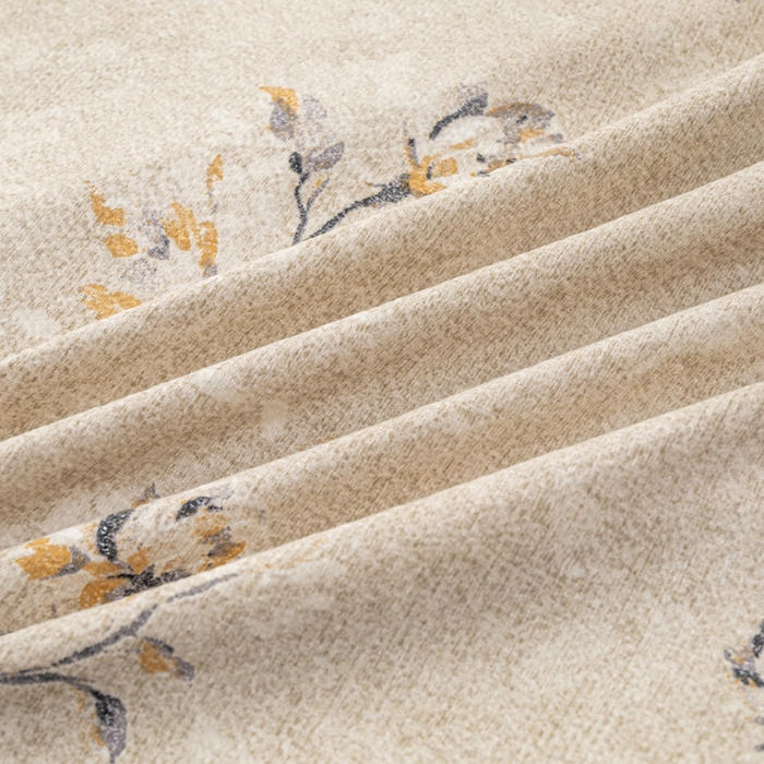 91家纺网 家纺一手货源 找家纺 七里香 2025秋冬新品A类加厚高克重原麻复古风亚麻皱皱纱印花四件套 素锦