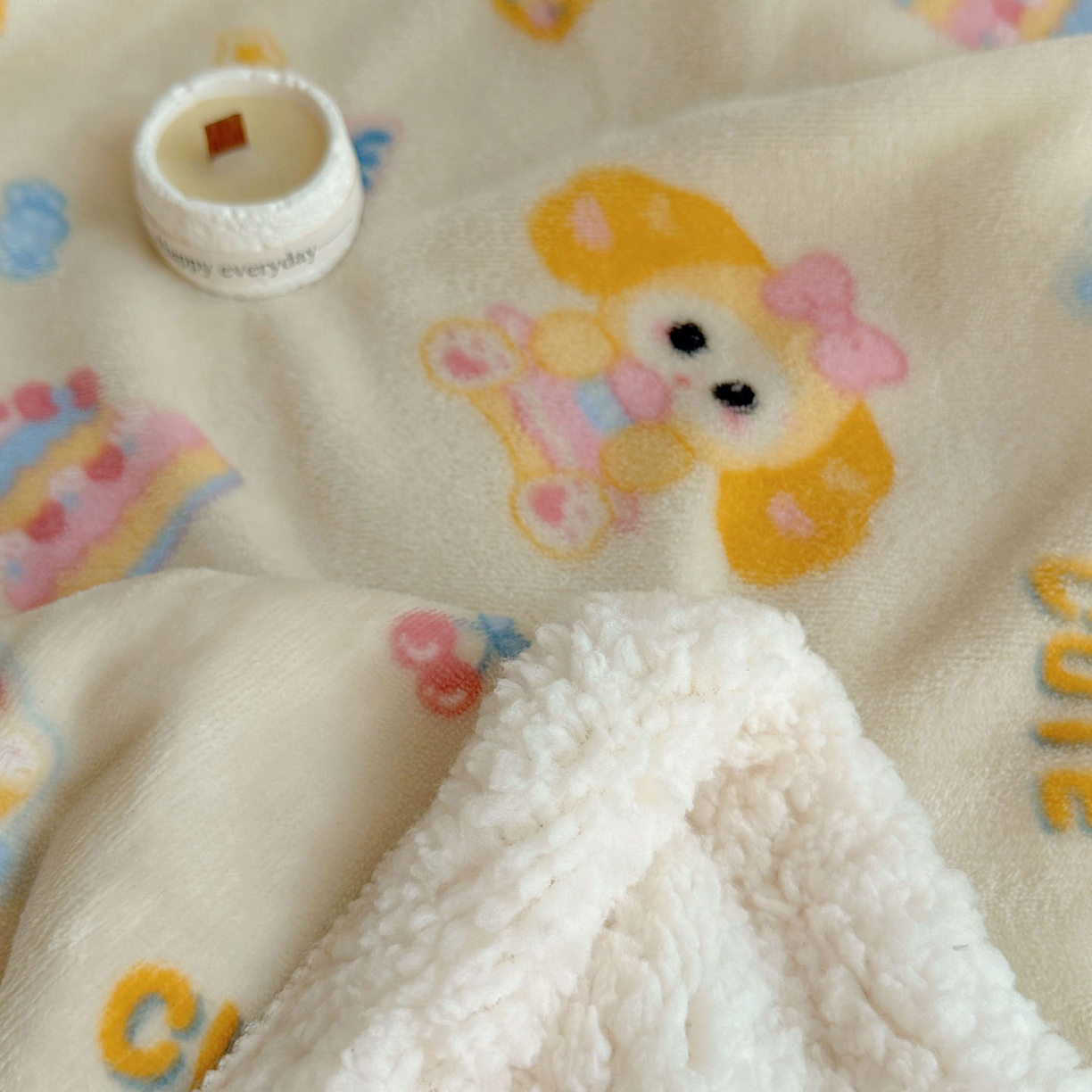 91家纺网 家纺一手货源 找家纺 美乐迪  2025新款牛奶绒羊羔绒毛毯 黄油小狗