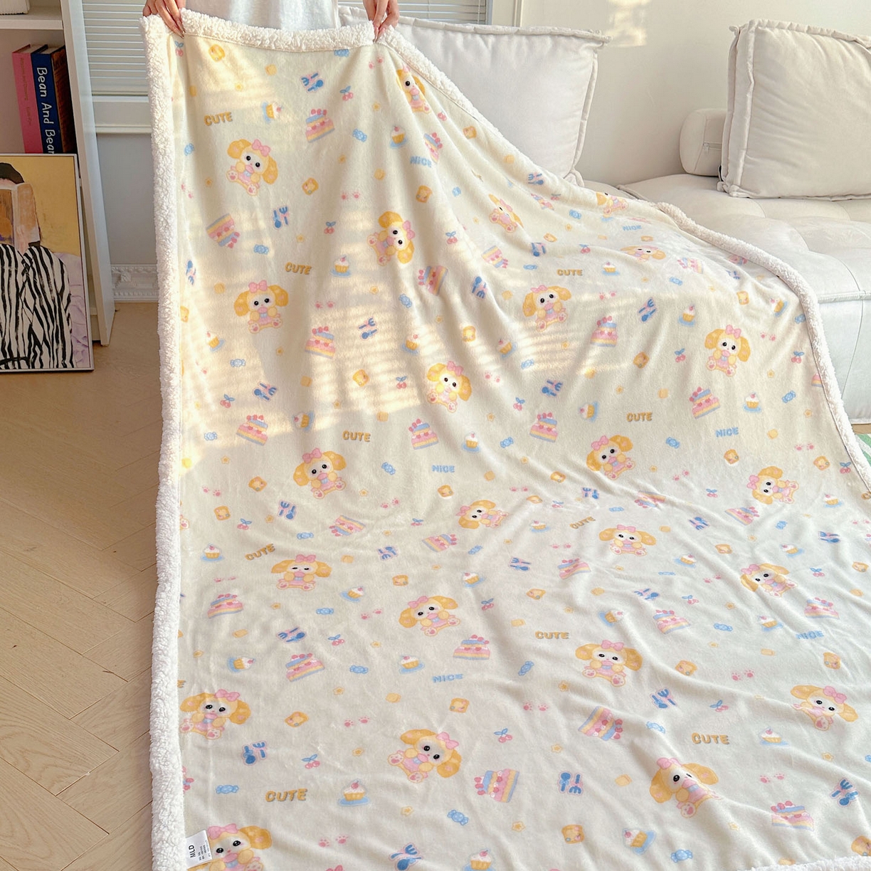 91家纺网 家纺一手货源 找家纺 美乐迪  2025新款牛奶绒羊羔绒毛毯 黄油小狗