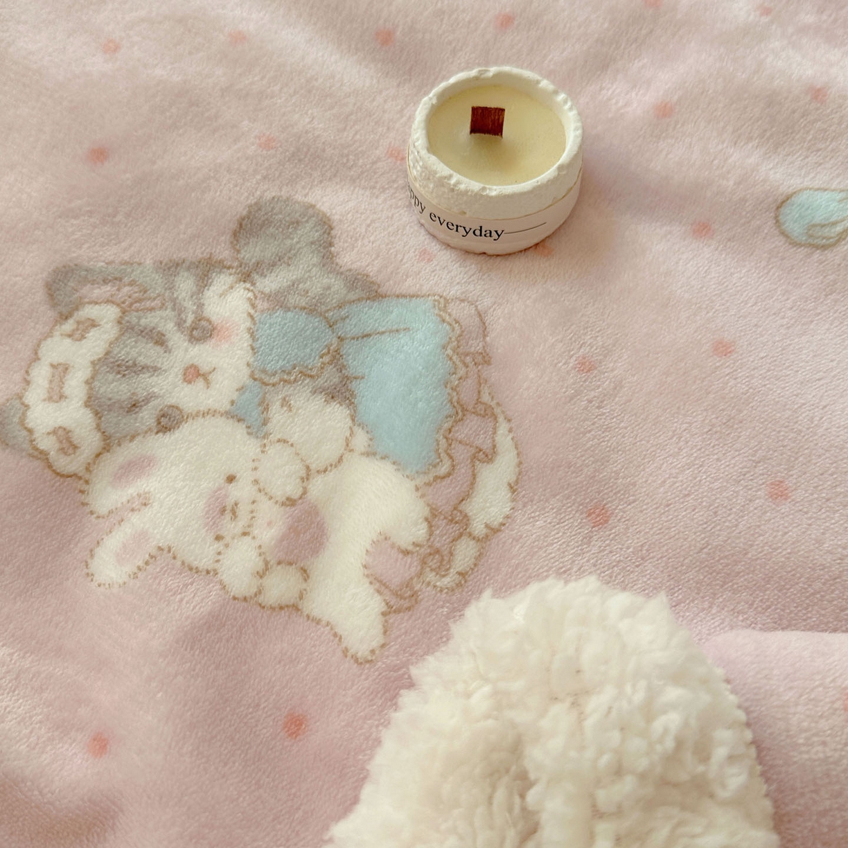 91家纺网 家纺一手货源 找家纺 美乐迪  2025新款牛奶绒羊羔绒毛毯 洛丽塔小猫