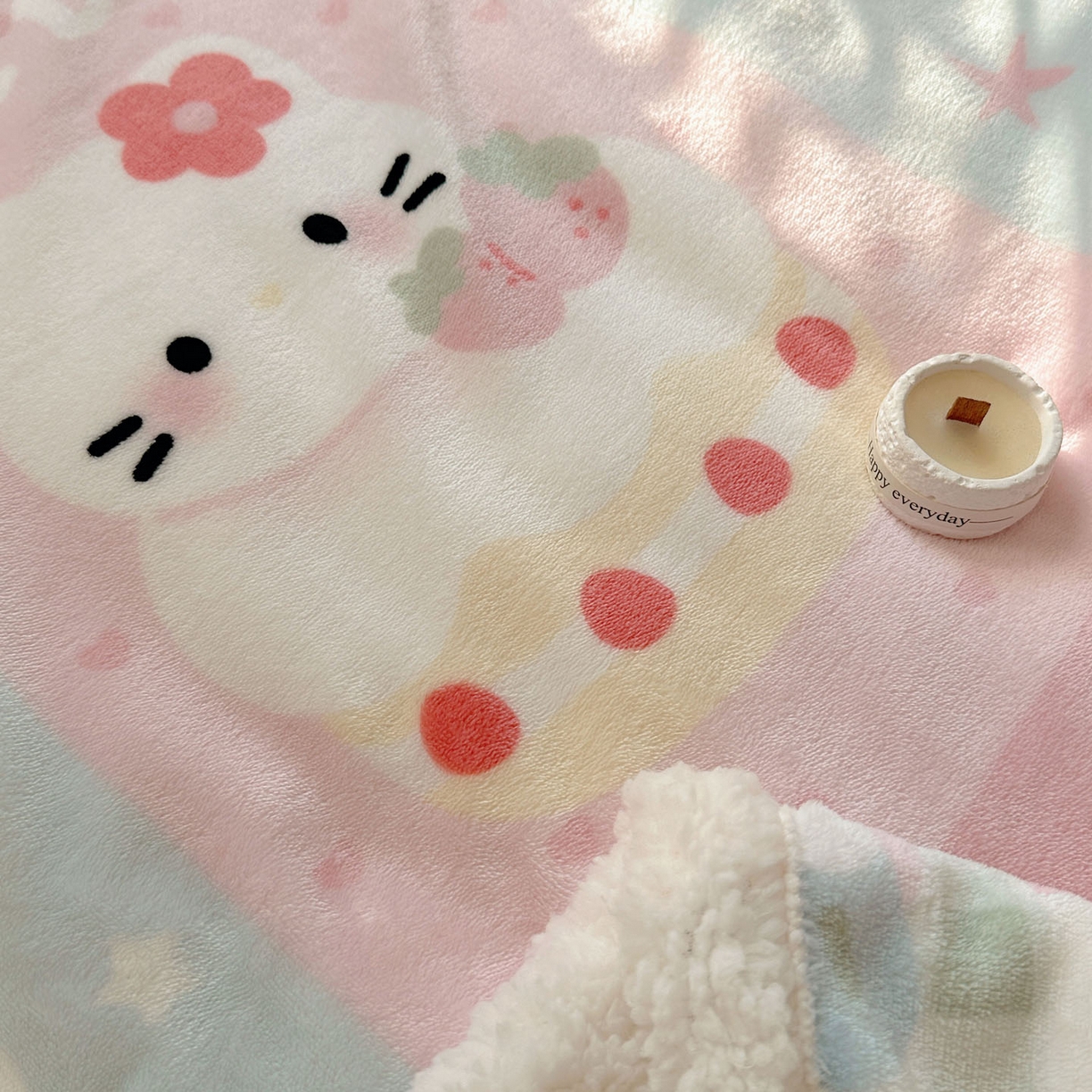 91家纺网 家纺一手货源 找家纺 美乐迪  2025新款牛奶绒羊羔绒毛毯 猫咪日记