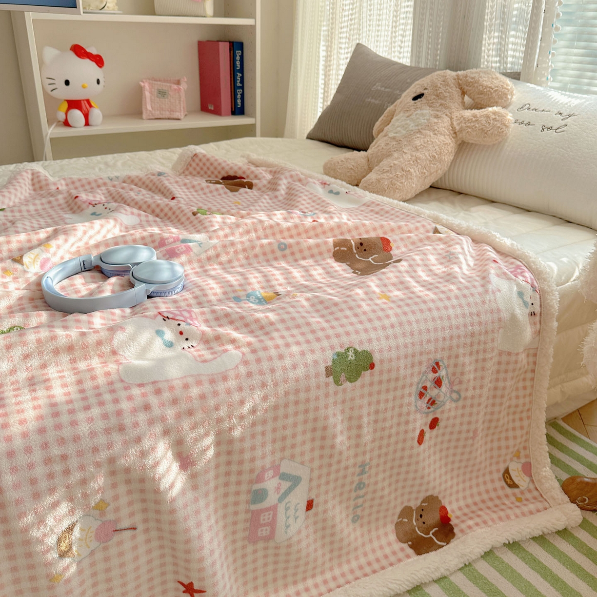 91家纺网 家纺一手货源 找家纺 美乐迪  2025新款牛奶绒羊羔绒毛毯 圣诞狗狗