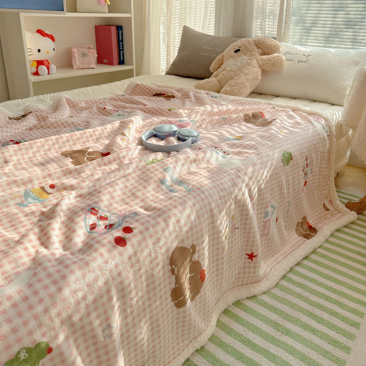 91家纺网 家纺一手货源 找家纺 美乐迪  2025新款牛奶绒羊羔绒毛毯 圣诞狗狗