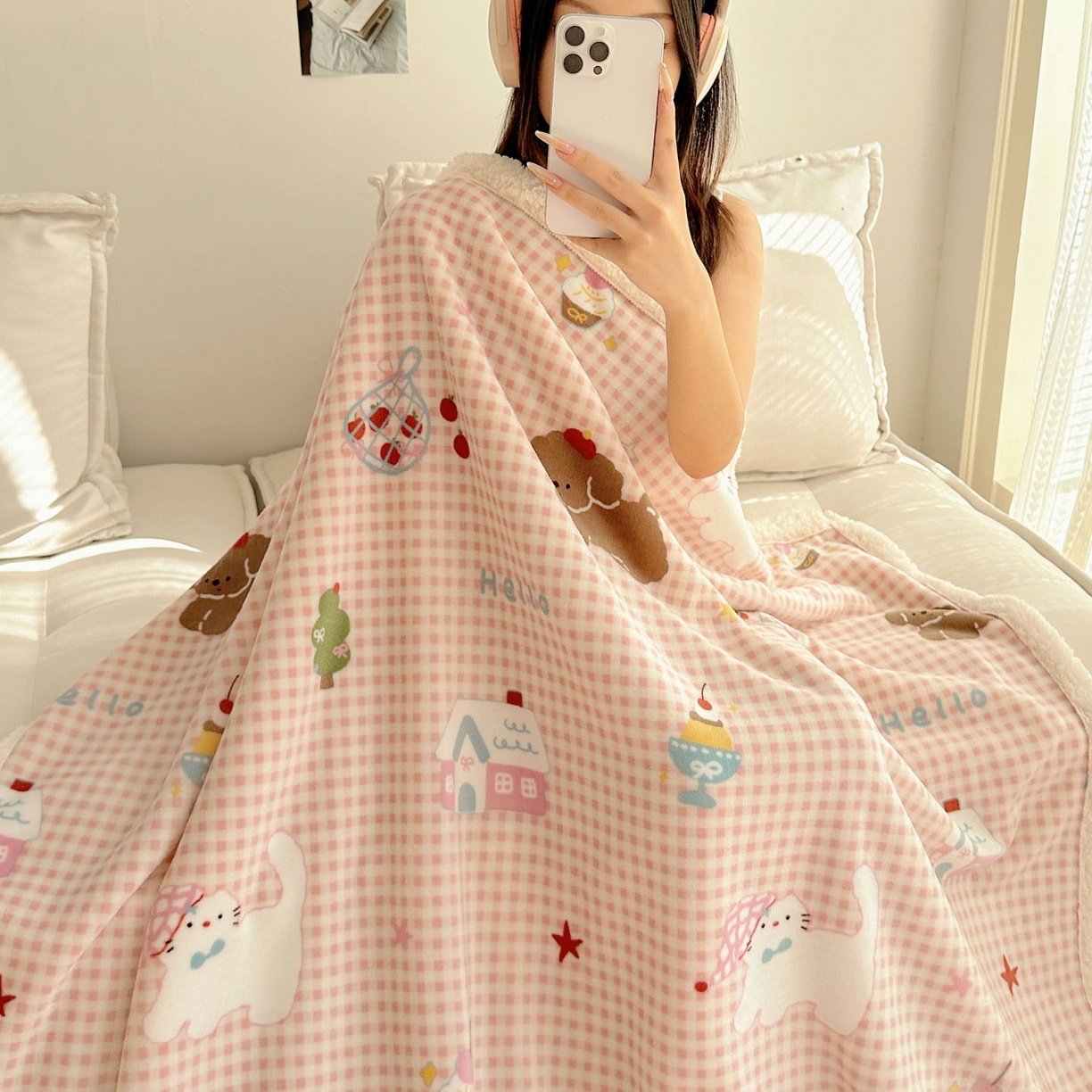 91家纺网 家纺一手货源 找家纺 美乐迪  2025新款牛奶绒羊羔绒毛毯 圣诞狗狗