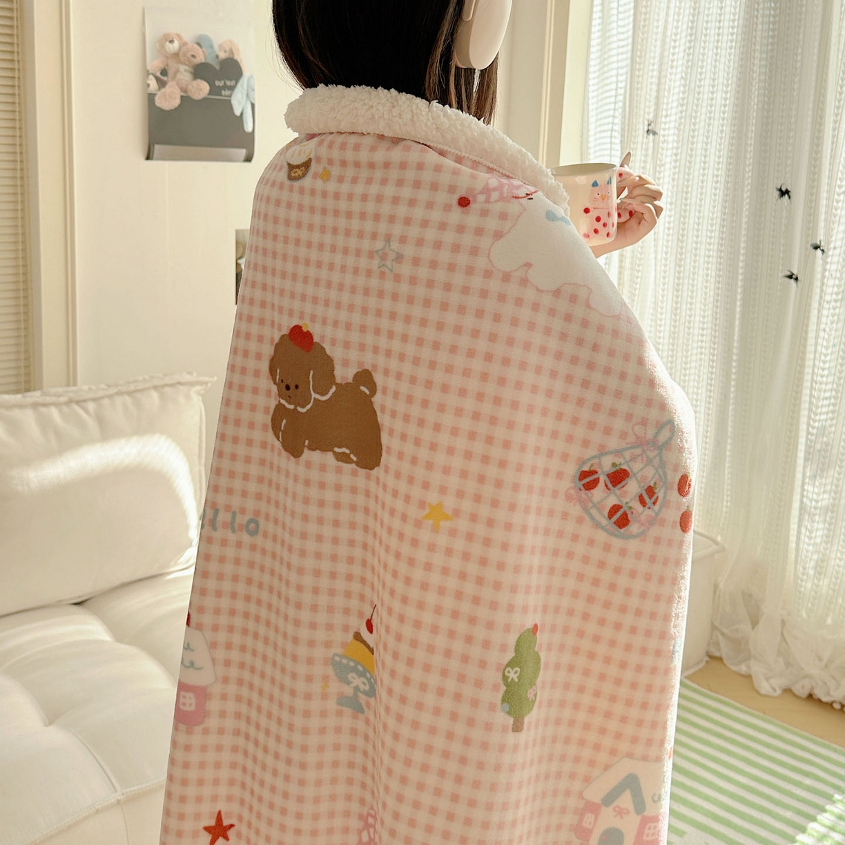 91家纺网 家纺一手货源 找家纺 美乐迪  2025新款牛奶绒羊羔绒毛毯 圣诞狗狗