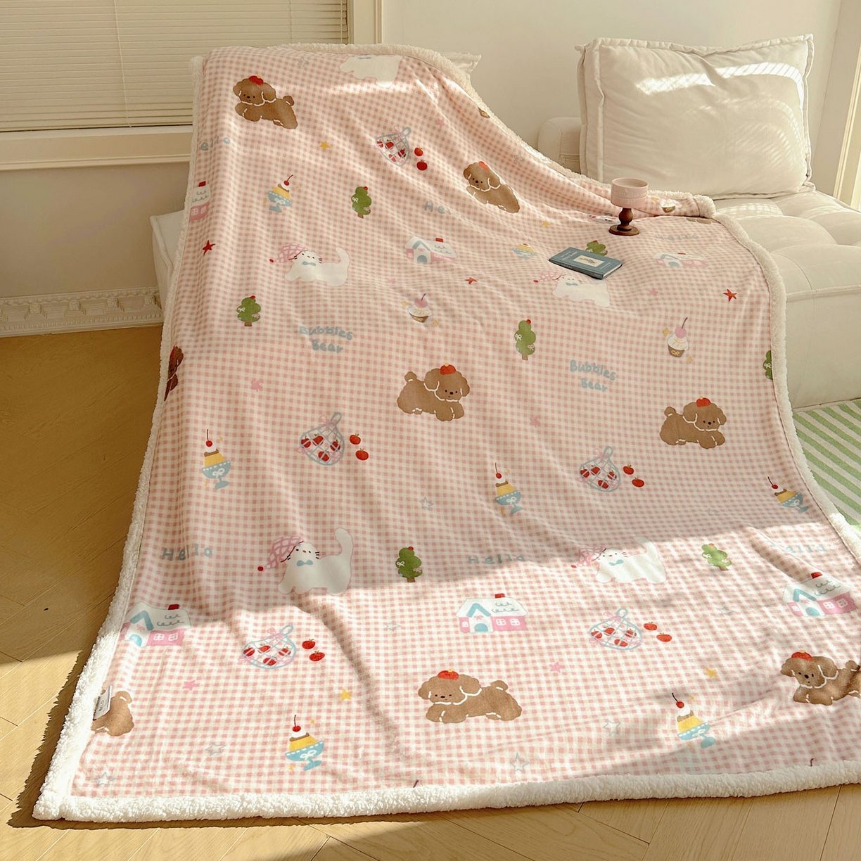 91家纺网 家纺一手货源 找家纺 美乐迪  2025新款牛奶绒羊羔绒毛毯 圣诞狗狗