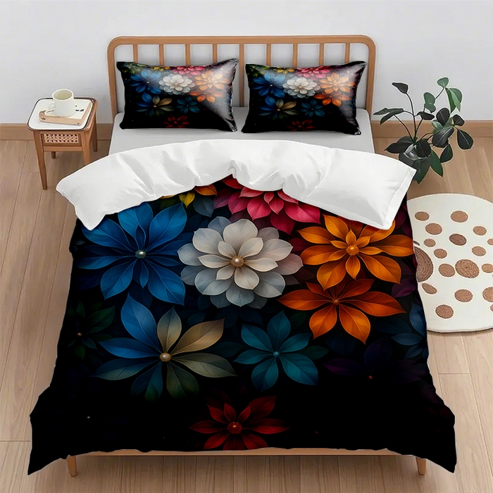 91家纺网 家纺一手货源 找家纺 （总2）轩贝雅 2025新款跨境Pod工厂数码印花被套套装（被套+枕套）第六批