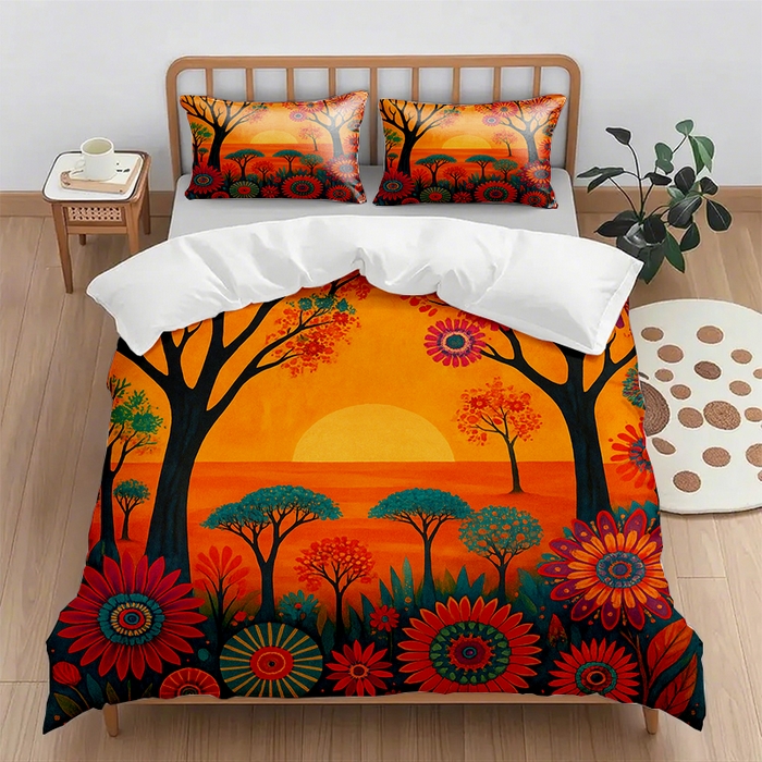 91家纺网 家纺一手货源 找家纺 （总2）轩贝雅 2025新款跨境Pod工厂数码印花被套套装（被套+枕套）第六批