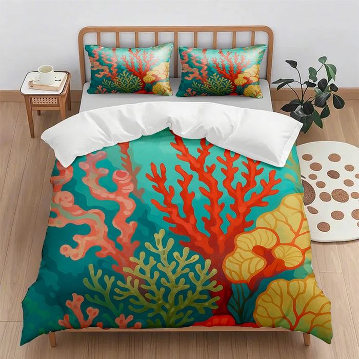 91家纺网 家纺一手货源 找家纺 （总2）轩贝雅 2025新款跨境Pod工厂数码印花被套套装（被套+枕套）第六批