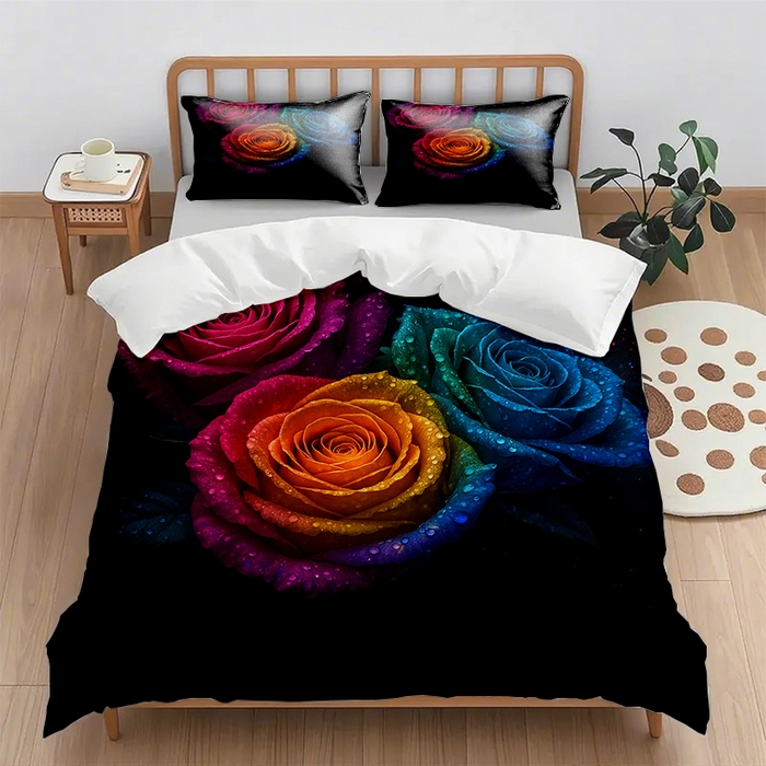 91家纺网 家纺一手货源 找家纺 （总2）轩贝雅 2025新款跨境Pod工厂数码印花被套套装（被套+枕套）第六批