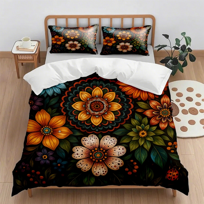 91家纺网 家纺一手货源 找家纺 （总2）轩贝雅 2025新款跨境Pod工厂数码印花被套套装（被套+枕套）第六批