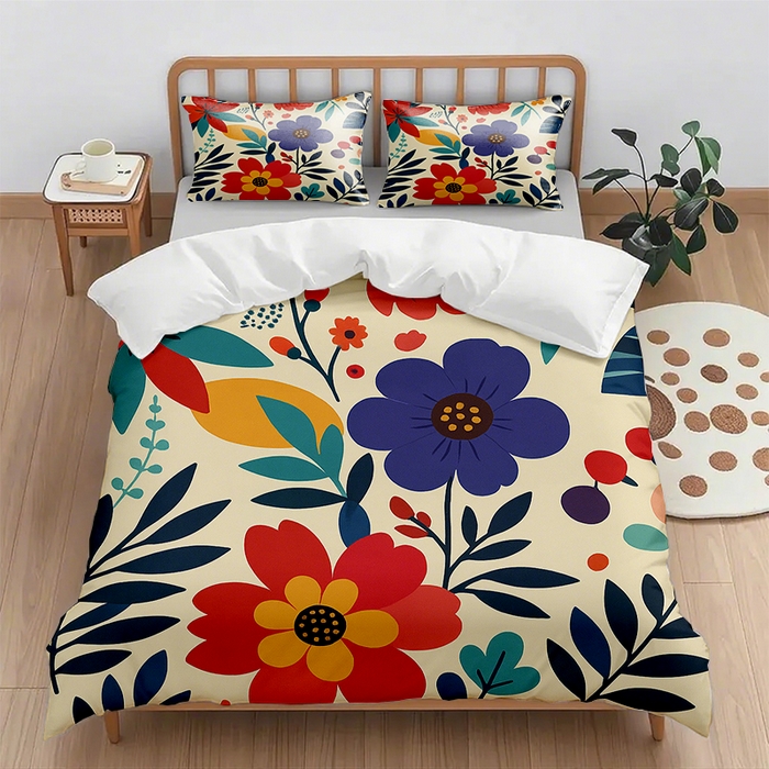 91家纺网 家纺一手货源 找家纺 （总2）轩贝雅 2025新款跨境Pod工厂数码印花被套套装（被套+枕套）第六批