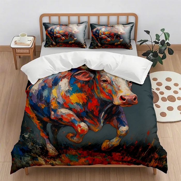 91家纺网 家纺一手货源 找家纺 （总2）轩贝雅 2025新款跨境Pod工厂数码印花被套套装（被套+枕套）第六批