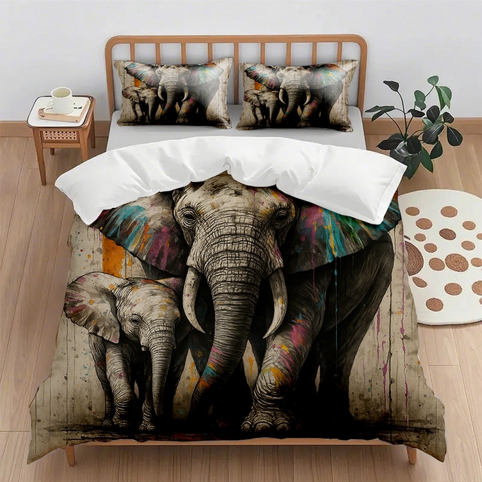 91家纺网 家纺一手货源 找家纺 （总2）轩贝雅 2025新款跨境Pod工厂数码印花被套套装（被套+枕套）第六批