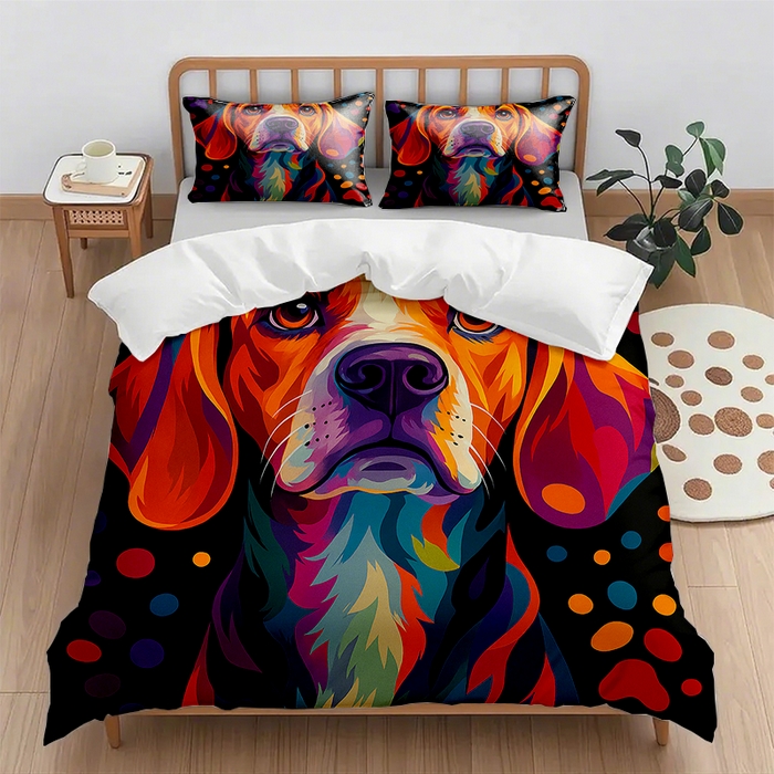 91家纺网 家纺一手货源 找家纺 （总2）轩贝雅 2025新款跨境Pod工厂数码印花被套套装（被套+枕套）第六批