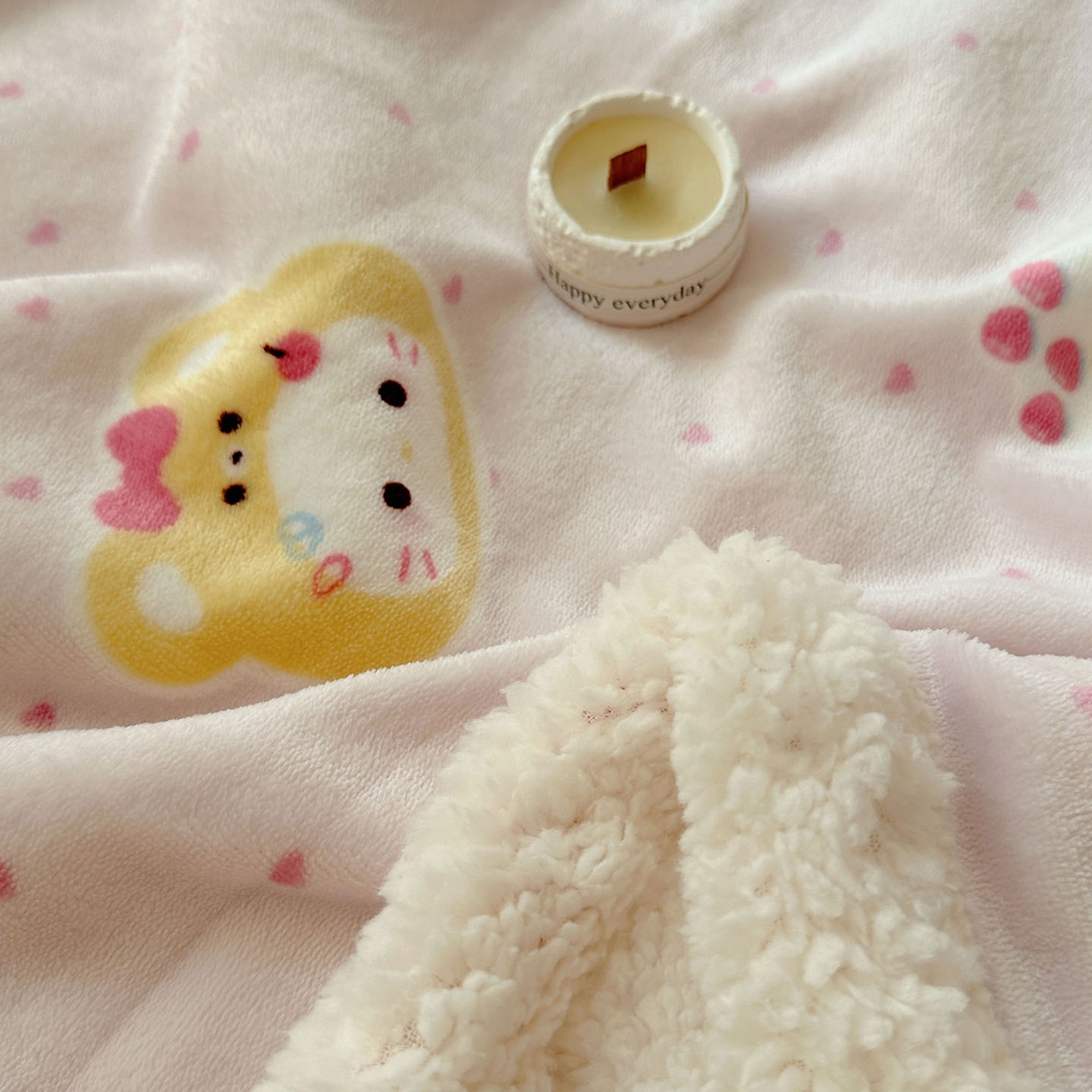 91家纺网 家纺一手货源 找家纺 美乐迪  2025新款牛奶绒羊羔绒毛毯 甜心派对